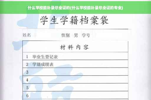 什么学校能补录毕业证的(什么学校能补录毕业证的专业)