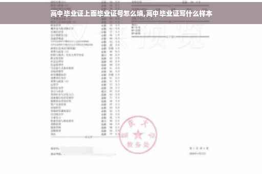 高中毕业证上面毕业证号怎么填,高中毕业证写什么样本