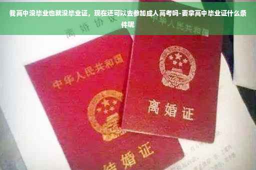 我高中没毕业也就没毕业证，现在还可以去参加成人高考吗-要拿高中毕业证什么条件呢