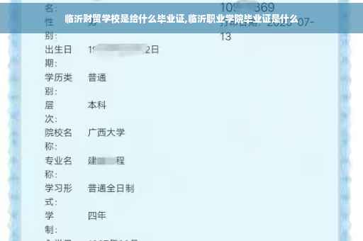 临沂财贸学校是给什么毕业证,临沂职业学院毕业证是什么