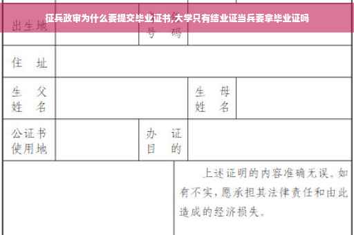 征兵政审为什么要提交毕业证书,大学只有结业证当兵要拿毕业证吗