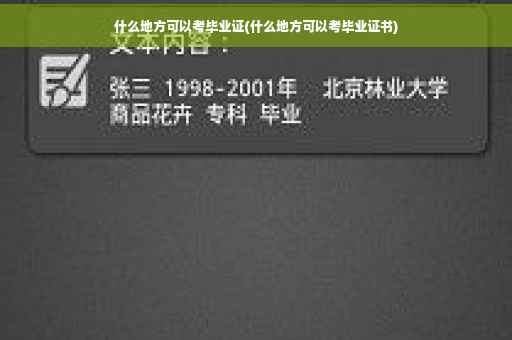什么地方可以考毕业证(什么地方可以考毕业证书)