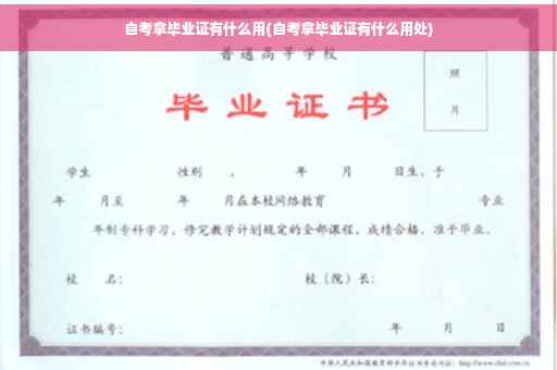 自考拿毕业证有什么用(自考拿毕业证有什么用处)