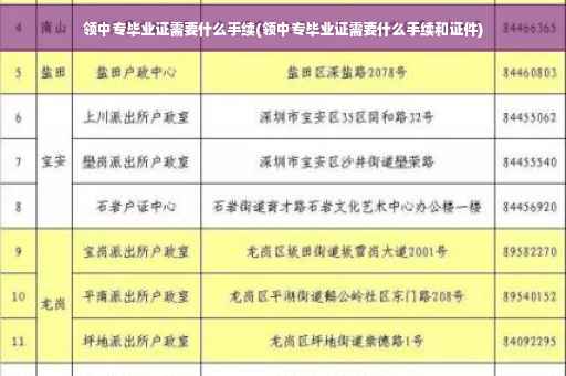 领中专毕业证需要什么手续(领中专毕业证需要什么手续和证件)
