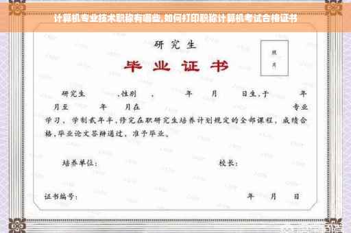 计算机专业技术职称有哪些,如何打印职称计算机考试合格证书