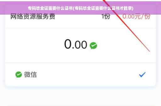 专科毕业证需要什么证书(专科毕业证需要什么证书才能拿)