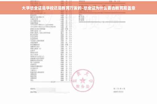 大学毕业证是学校还是教育厅发的-毕业证为什么要去教育局盖章
