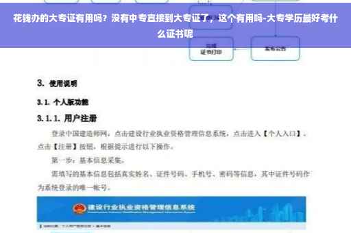 花钱办的大专证有用吗？没有中专直接到大专证了，这个有用吗-大专学历最好考什么证书呢