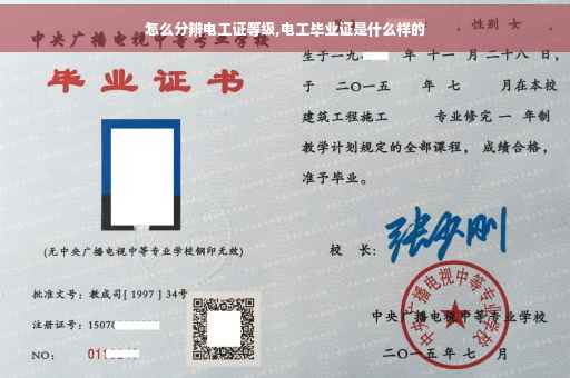 怎么分辨电工证等级,电工毕业证是什么样的