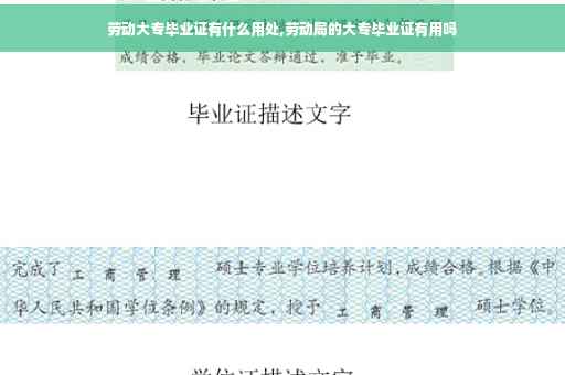 劳动大专毕业证有什么用处,劳动局的大专毕业证有用吗