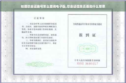 知道毕业证编号怎么查询电子版,毕业证信息页面是什么意思