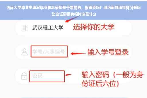 请问大学毕业生填写毕业信息采集是干嘛用的，很重要吗？政治面貌填错有问题吗,毕业证需要的相片底是什么