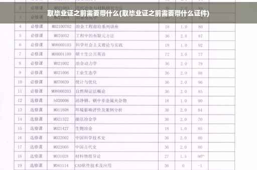 取毕业证之前需要带什么(取毕业证之前需要带什么证件)