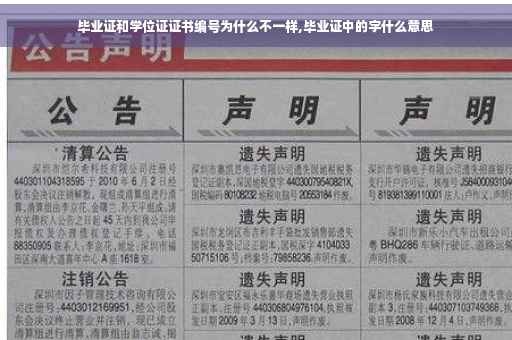 毕业证和学位证证书编号为什么不一样,毕业证中的字什么意思
