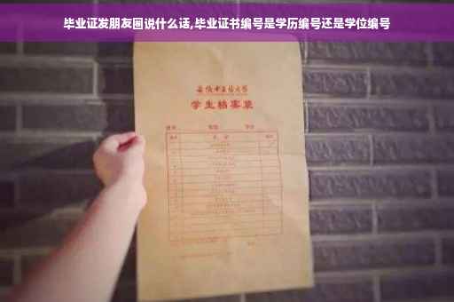 毕业证发朋友圈说什么话,毕业证书编号是学历编号还是学位编号