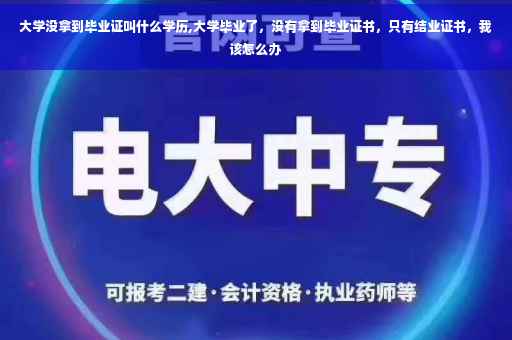 大学没拿到毕业证叫什么学历,大学毕业了，没有拿到毕业证书，只有结业证书，我该怎么办