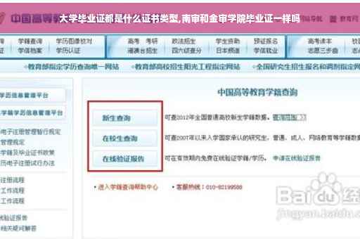 大学毕业证都是什么证书类型,南审和金审学院毕业证一样吗