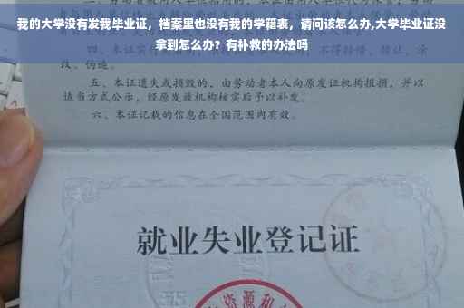 我的大学没有发我毕业证，档案里也没有我的学籍表，请问该怎么办,大学毕业证没拿到怎么办？有补救的办法吗