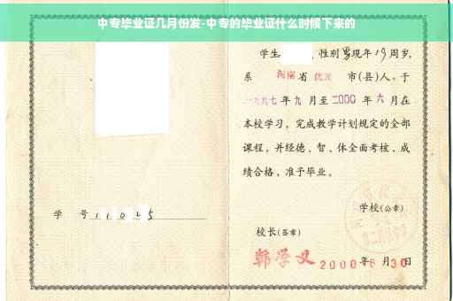中专毕业证几月份发-中专的毕业证什么时候下来的