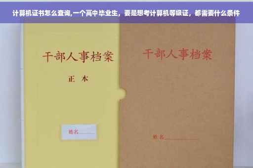 计算机证书怎么查询,一个高中毕业生，要是想考计算机等级证，都需要什么条件