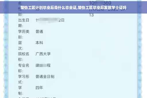 楚怡工匠计划毕业后是什么毕业证,楚怡工匠毕业后发放学士证吗