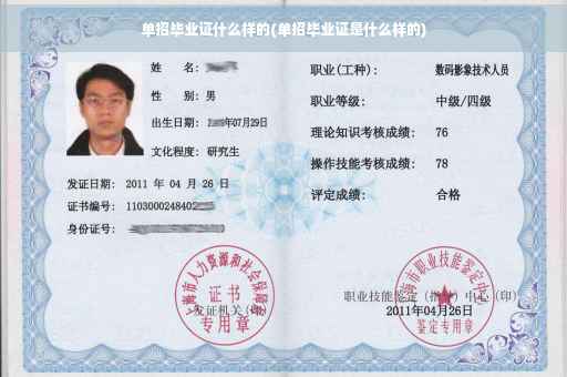 单招毕业证什么样的(单招毕业证是什么样的)
