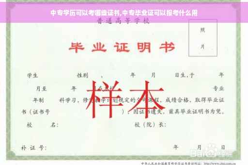 中专学历可以考哪些证书,中专毕业证可以报考什么用