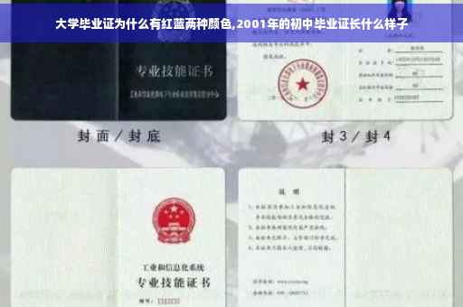 大学毕业证为什么有红蓝两种颜色,2001年的初中毕业证长什么样子