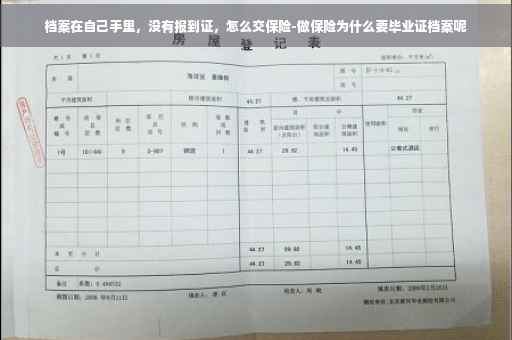 档案在自己手里，没有报到证，怎么交保险-做保险为什么要毕业证档案呢