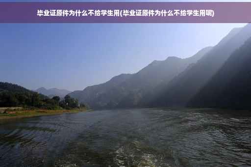 毕业证原件为什么不给学生用(毕业证原件为什么不给学生用呢)