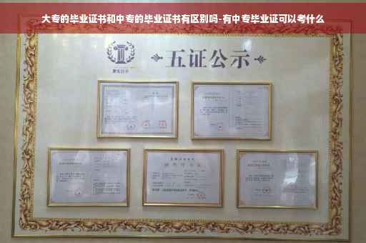 大专的毕业证书和中专的毕业证书有区别吗-有中专毕业证可以考什么