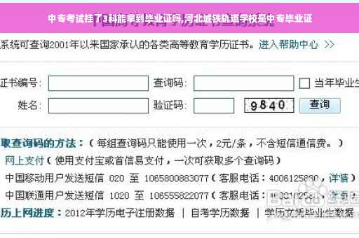 中专考试挂了3科能拿到毕业证吗,河北城铁轨道学校是中专毕业证
