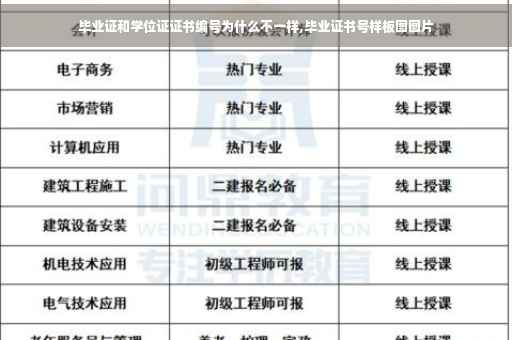 毕业证和学位证证书编号为什么不一样,毕业证书号样板图图片