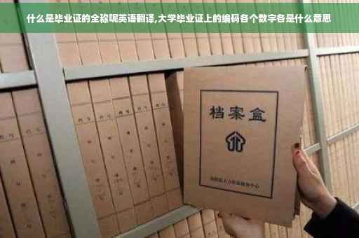 什么是毕业证的全称呢英语翻译,大学毕业证上的编码各个数字各是什么意思
