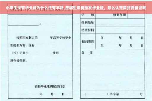 小学生没有毕业证为什么还有学籍,应届生没有颁发毕业证，怎么认定教师资格证呢