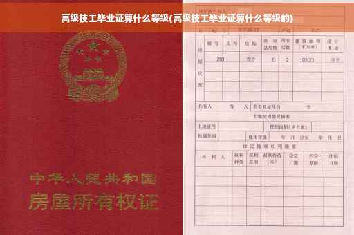 高级技工毕业证算什么等级(高级技工毕业证算什么等级的)