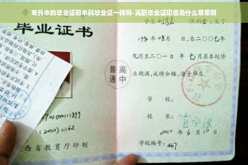 专升本的毕业证和本科毕业证一样吗-高职毕业证印章是什么意思啊