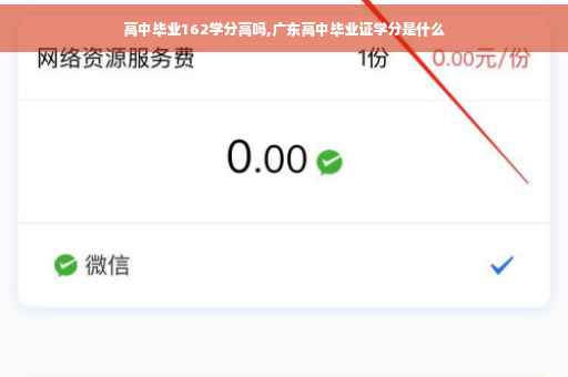 高中毕业162学分高吗,广东高中毕业证学分是什么