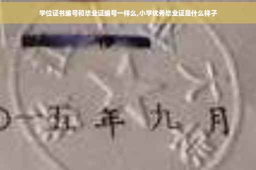 学位证书编号和毕业证编号一样么,小学优秀毕业证是什么样子