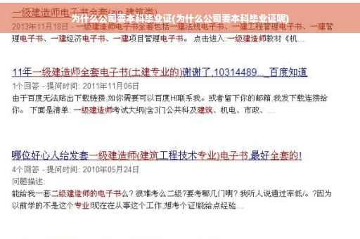 为什么公司要本科毕业证(为什么公司要本科毕业证呢)