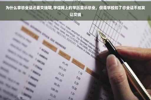 为什么拿毕业证还要交钱呢,学信网上的学历显示毕业，但是学校扣了毕业证不给发让交钱