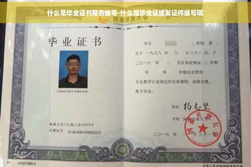 什么是毕业证书报告编号-什么是毕业证缓发证件编号呢