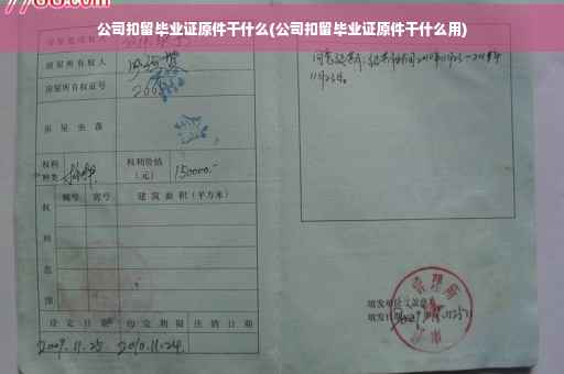 公司扣留毕业证原件干什么(公司扣留毕业证原件干什么用)