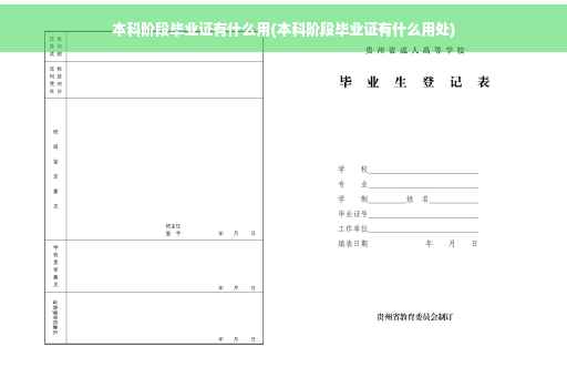 本科阶段毕业证有什么用(本科阶段毕业证有什么用处)