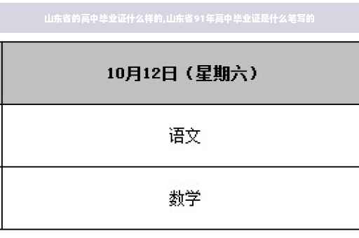 山东省的高中毕业证什么样的,山东省91年高中毕业证是什么笔写的