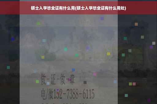 硕士入学毕业证有什么用(硕士入学毕业证有什么用处)