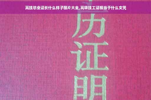 高技毕业证长什么样子图片大全,高级技工证相当于什么文凭