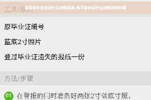 襄阳初中毕业证什么时候发放,电子身份证什么时候开始办理