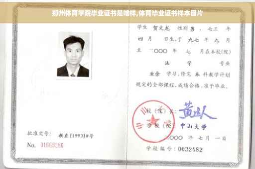 郑州体育学院毕业证书是啥样,体育毕业证书样本图片