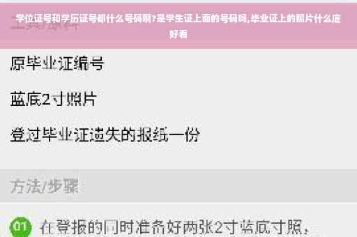 学位证号和学历证号都什么号码啊?是学生证上面的号码吗,毕业证上的照片什么底好看